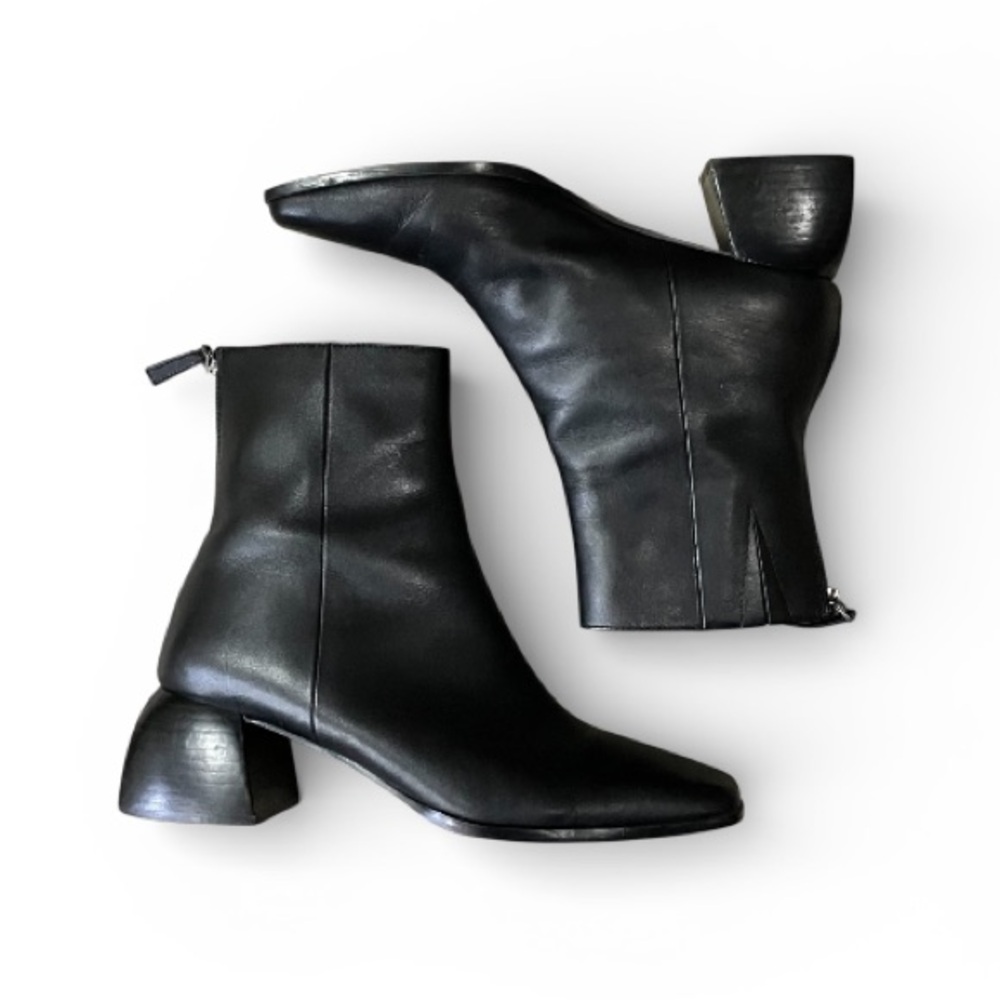 Paolo Sage Flared Heel Booties